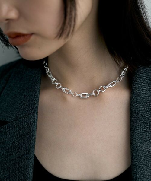 COCOSHNIK / ココシュニック ネックレス・ペンダント・チョーカー | シルバー ミックスチェーン ダブルリンクネックレス | 詳細7