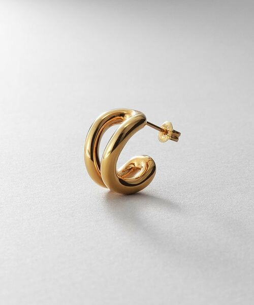 COCOSHNIK / ココシュニック ピアス・イヤリング | シルバー スモールフープ ニュアンスループピアス GP | 詳細2