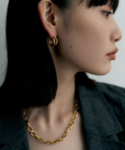 COCOSHNIK / ココシュニック ピアス・イヤリング | シルバー スモールフープ ニュアンスループピアス GP | 詳細8