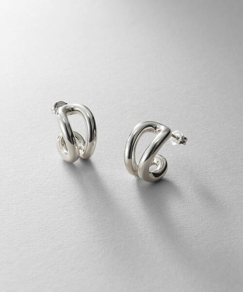 COCOSHNIK / ココシュニック ピアス・イヤリング | シルバー スモールフープ ニュアンスループピアス | 詳細1