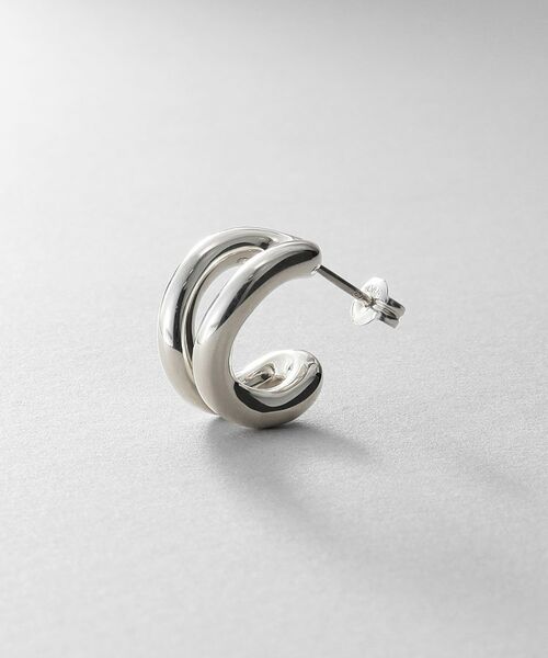 COCOSHNIK / ココシュニック ピアス・イヤリング | シルバー スモールフープ ニュアンスループピアス | 詳細2