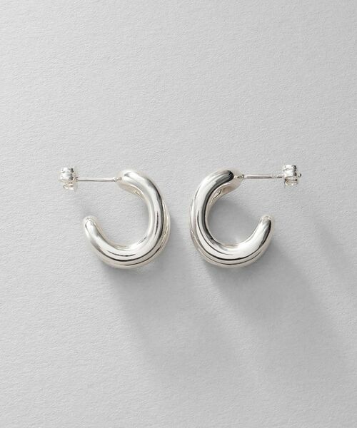COCOSHNIK / ココシュニック ピアス・イヤリング | シルバー スモールフープ ニュアンスループピアス | 詳細3