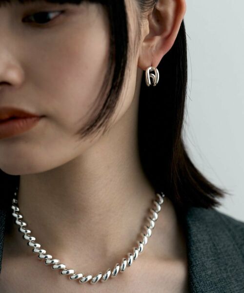 COCOSHNIK / ココシュニック ピアス・イヤリング | シルバー スモールフープ ニュアンスループピアス | 詳細7