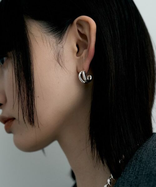 COCOSHNIK / ココシュニック ピアス・イヤリング | シルバー スモールフープ ニュアンスループピアス | 詳細8
