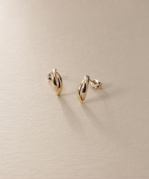 COCOSHNIK / ココシュニック ピアス・イヤリング | K10ドームクロスアーチピアス | 詳細1
