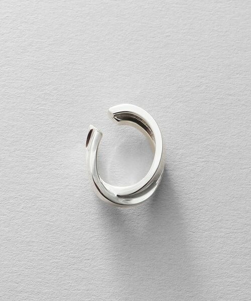 COCOSHNIK / ココシュニック ピアス・イヤリング | シルバー フラットオーバルクロスイヤカフ | 詳細3