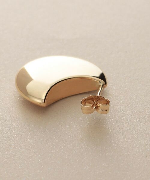 COCOSHNIK / ココシュニック ピアス・イヤリング | K10中空カーブフラット スタッズピアス | 詳細3