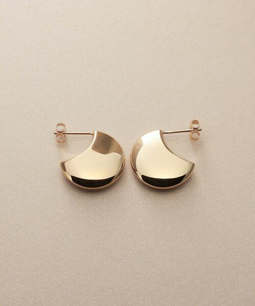 COCOSHNIK / ココシュニック ピアス・イヤリング | K10中空カーブフラット スタッズピアス | 詳細4