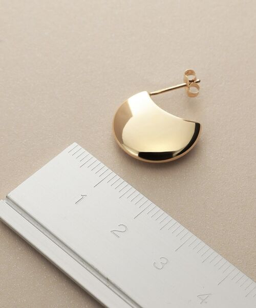 COCOSHNIK / ココシュニック ピアス・イヤリング | K10中空カーブフラット スタッズピアス | 詳細5