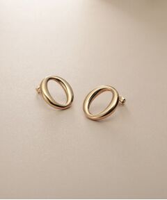 COCOSHNIK / ココシュニック ピアス・イヤリング | K10中空ニュアンスオーバル スタッズピアス