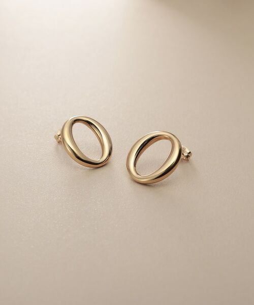COCOSHNIK / ココシュニック ピアス・イヤリング | K10中空ニュアンスオーバル スタッズピアス | 詳細1
