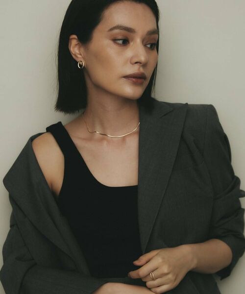 COCOSHNIK / ココシュニック ピアス・イヤリング | K10中空ニュアンスオーバル スタッズピアス | 詳細6