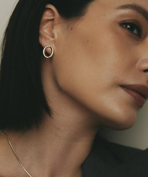 COCOSHNIK / ココシュニック ピアス・イヤリング | K10中空ニュアンスオーバル スタッズピアス | 詳細7