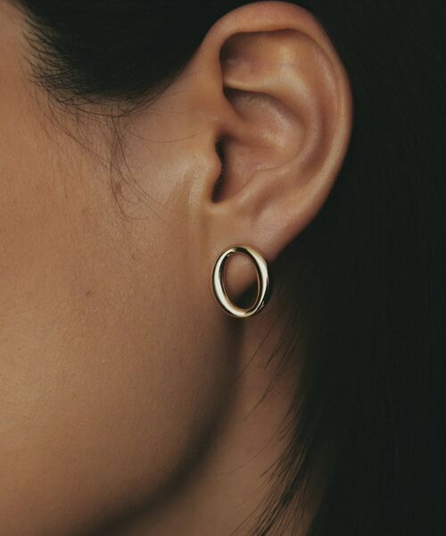 COCOSHNIK / ココシュニック ピアス・イヤリング | K10中空ニュアンスオーバル スタッズピアス | 詳細8