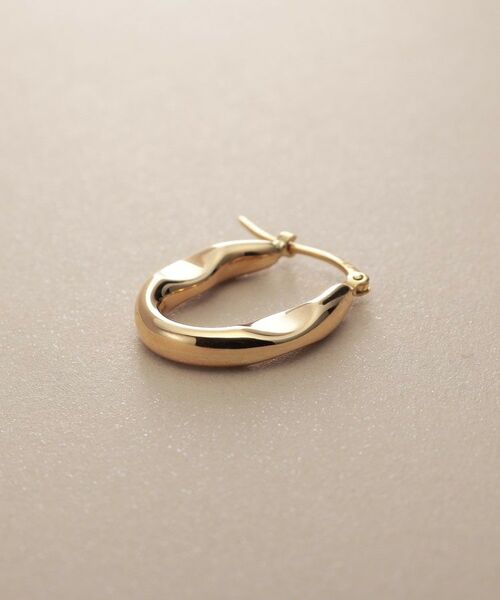 COCOSHNIK / ココシュニック ピアス・イヤリング | K10中空クラッシュ フープピアス | 詳細2