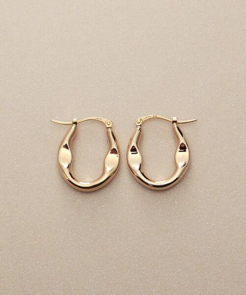 COCOSHNIK / ココシュニック ピアス・イヤリング | K10中空クラッシュ フープピアス | 詳細3