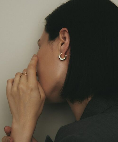 COCOSHNIK / ココシュニック ピアス・イヤリング | K10中空アラベスクシェイプ フープピアス | 詳細7