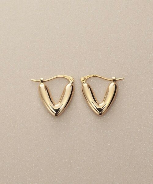 COCOSHNIK / ココシュニック ピアス・イヤリング | K10中空ハートシェイプ フープピアス | 詳細3