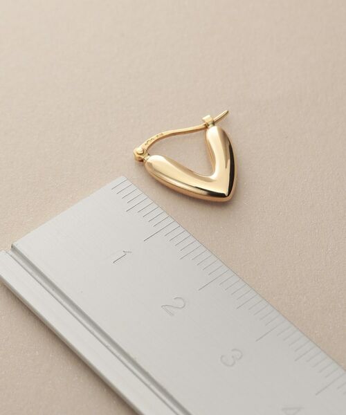 COCOSHNIK / ココシュニック ピアス・イヤリング | K10中空ハートシェイプ フープピアス | 詳細4