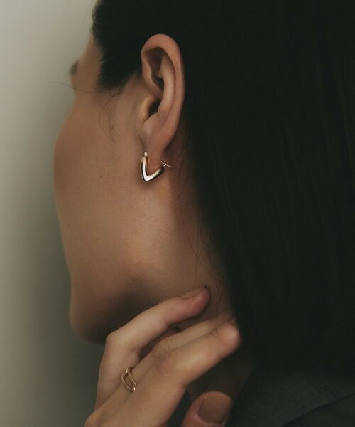 COCOSHNIK / ココシュニック ピアス・イヤリング | K10中空ハートシェイプ フープピアス | 詳細8