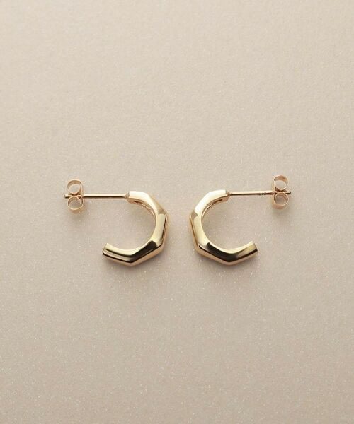 COCOSHNIK / ココシュニック ピアス・イヤリング | K10面取りトラペーズ スタッズピアス | 詳細3