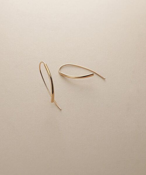 COCOSHNIK / ココシュニック ピアス・イヤリング | K10中空マーキス フックピアス | 詳細1