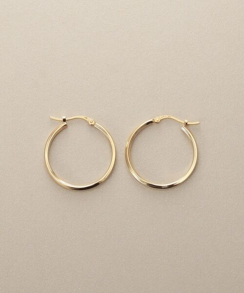 COCOSHNIK / ココシュニック ピアス・イヤリング | K10中空角線ツイスト フープピアス | 詳細3