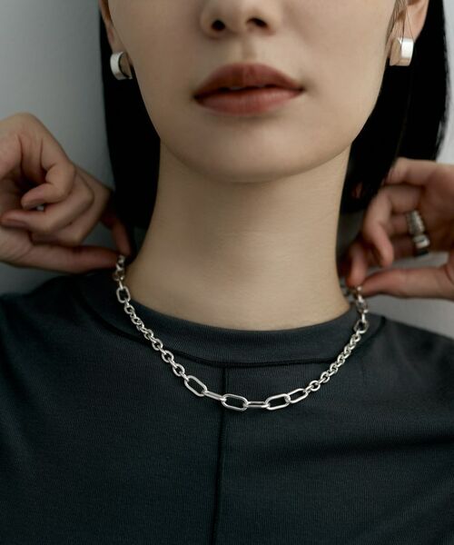 COCOSHNIK / ココシュニック ネックレス・ペンダント・チョーカー | シルバー オルタネートチェーン ケーブル・オーバルネックレス | 詳細8