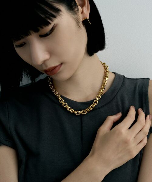 COCOSHNIK / ココシュニック ネックレス・ペンダント・チョーカー | シルバー デザインチェーン ホロウカットケーブルネックレス GP | 詳細7