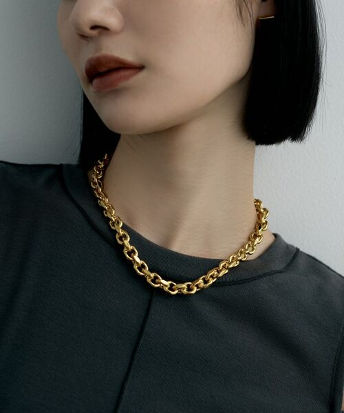 COCOSHNIK / ココシュニック ネックレス・ペンダント・チョーカー | シルバー デザインチェーン ホロウカットケーブルネックレス GP | 詳細8