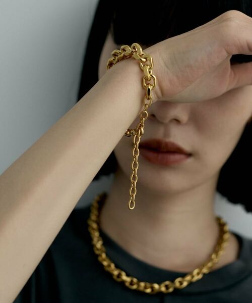 COCOSHNIK / ココシュニック ブレスレット・バングル | シルバー デザインチェーン ホロウカットケーブルブレスレット GP | 詳細8