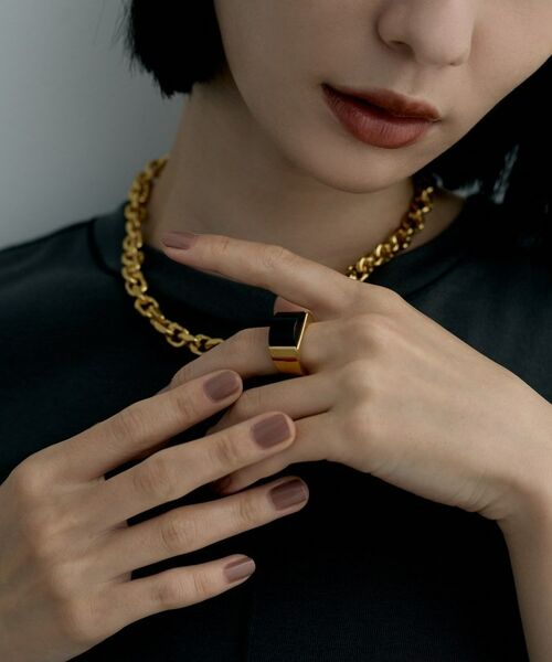 COCOSHNIK / ココシュニック リング | シルバー オニキス バフトップカットリング GP | 詳細8