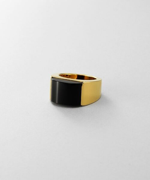 COCOSHNIK/ココシュニック シルバー オニキス バフトップカットリング GP ゴールド(635) 14 COCOSHNIK/ココシュニック シルバー オニキス バフトップカットリング GP ゴールド(635) 14