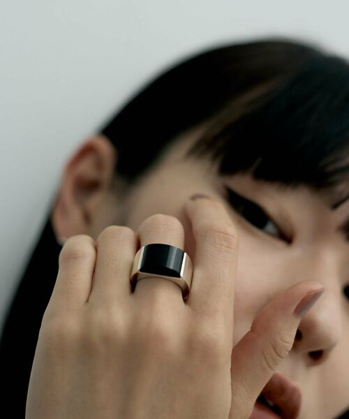 COCOSHNIK / ココシュニック リング | シルバー オニキス バフトップカットリング | 詳細8