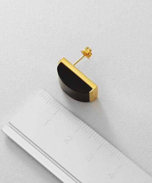 COCOSHNIK / ココシュニック ピアス・イヤリング | シルバー オニキス バフトップカットピアス GP | 詳細5