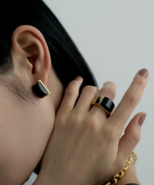 COCOSHNIK / ココシュニック ピアス・イヤリング | シルバー オニキス バフトップカットピアス GP | 詳細9