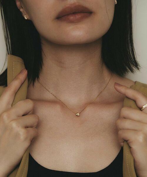 COCOSHNIK / ココシュニック ネックレス・ペンダント・チョーカー | K18ダイヤモンド 縦溝ビーズ ネックレス | 詳細9