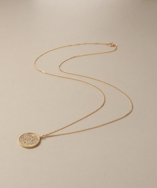 COCOSHNIK / ココシュニック ネックレス・ペンダント・チョーカー | K18ダイヤモンド ミルパヴェ ネックレス大 | 詳細1