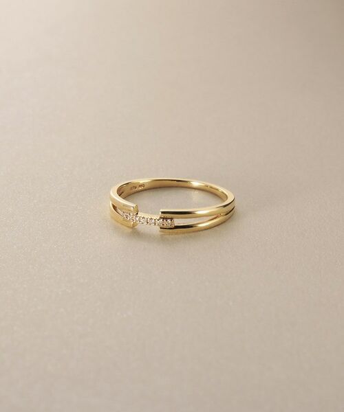 COCOSHNIK/ココシュニック K10ダイヤモンド ブリッジ リング イエローゴールド(104) 10