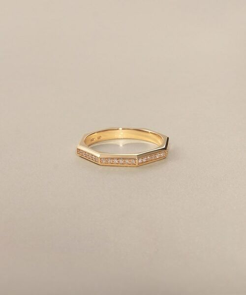 COCOSHNIK/ココシュニック K10ダイヤモンド トラペーズ面取り リング イエローゴールド(100) 10