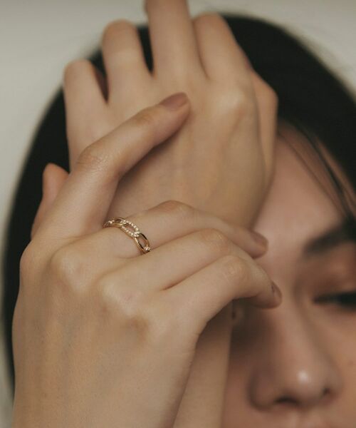 COCOSHNIK / ココシュニック リング | K10ダイヤモンド キヘイチェーンモチーフ リング | 詳細8