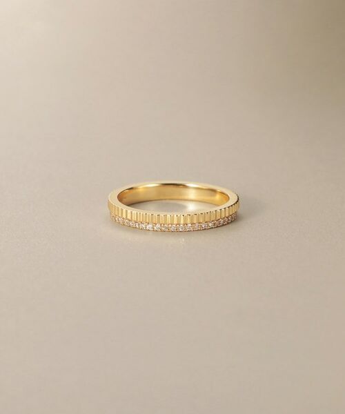 COCOSHNIK / ココシュニック リング | K10ダイヤモンド 縦溝 リング | 詳細1
