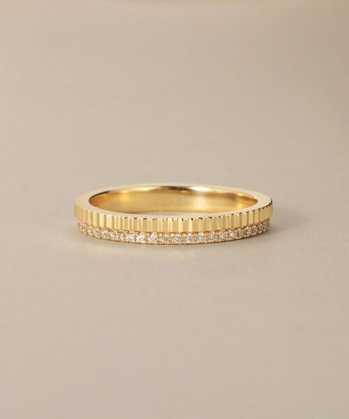 COCOSHNIK / ココシュニック リング | K10ダイヤモンド 縦溝 リング | 詳細2