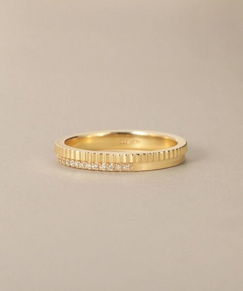 COCOSHNIK / ココシュニック リング | K10ダイヤモンド 縦溝 リング | 詳細3