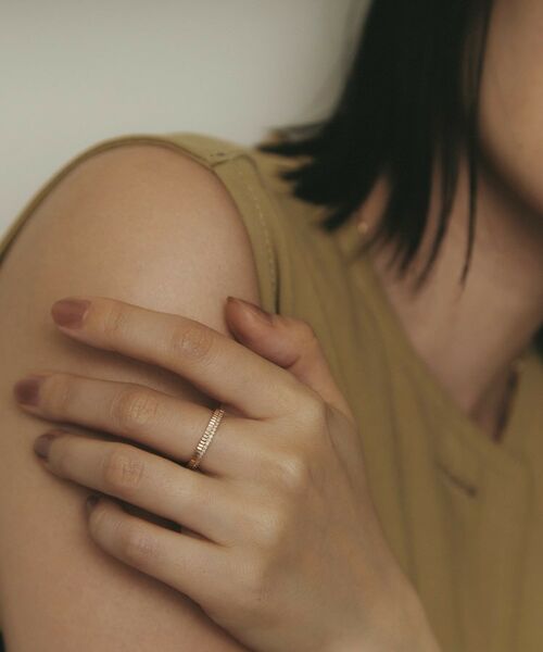 COCOSHNIK / ココシュニック リング | K10ダイヤモンド 縦溝 リング | 詳細7