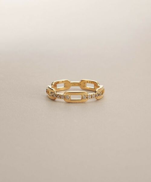 COCOSHNIK / ココシュニック リング | K18ダイヤモンド ケーブルチェーンモチーフ リング | 詳細1