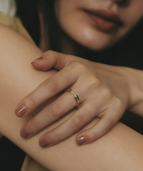 COCOSHNIK / ココシュニック リング | K18ダイヤモンド ケーブルチェーンモチーフ リング | 詳細7