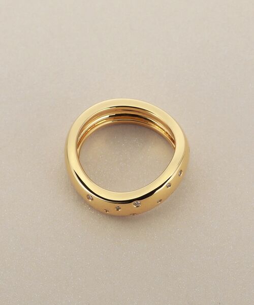 COCOSHNIK / ココシュニック リング | K18ウェーブラインドット リング太 | 詳細3