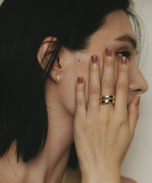 COCOSHNIK / ココシュニック リング | K18ウェーブラインドット リング太 | 詳細7