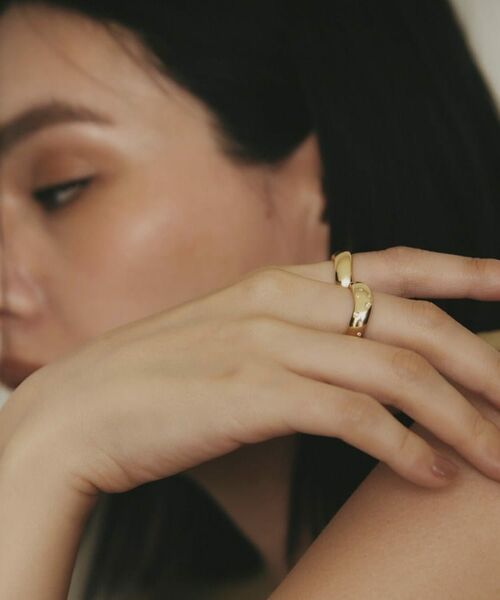 COCOSHNIK / ココシュニック リング | K18ウェーブラインドット リング太 | 詳細8